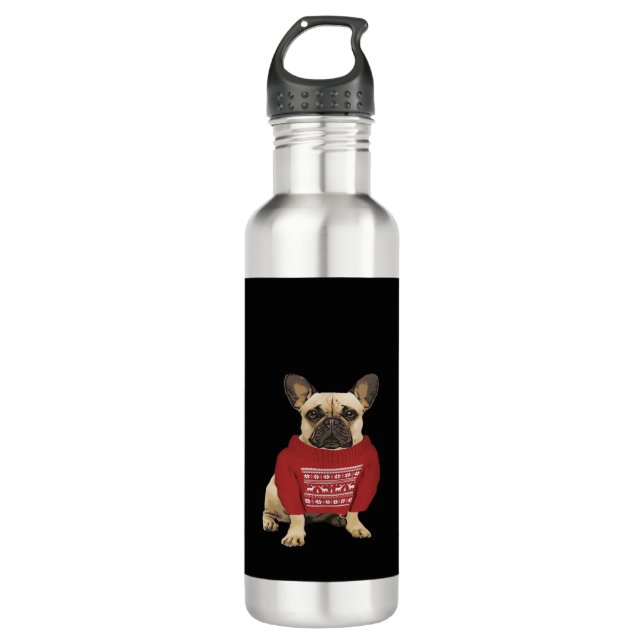 Botella De Agua French Bulldog Christmas gifts and christmas sweat (Anverso)