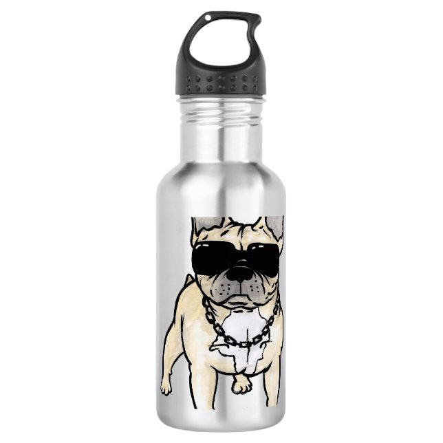Botella De Agua Frenchie - Mal en el hueso (Anverso)