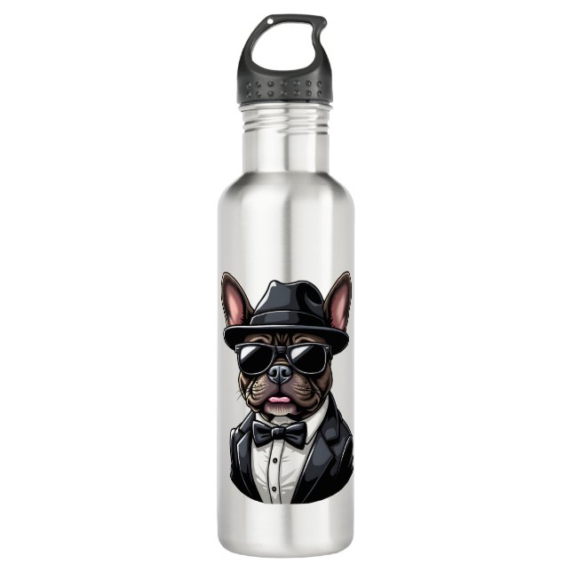 Botella De Agua Frenchie The Gangster (Anverso)