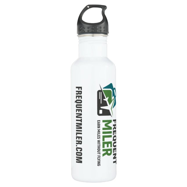 Botella de agua FREQUENTMILER.COM (Anverso)