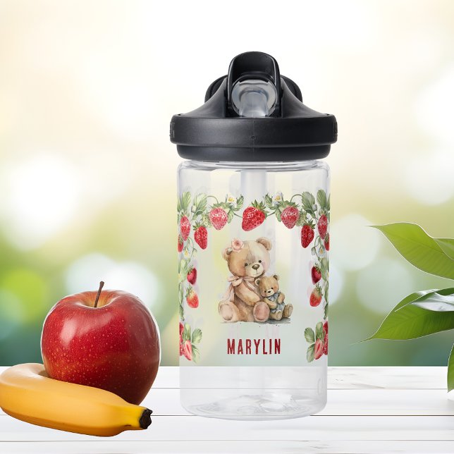 Botella De Agua Fresa y oso (Subido por el creador)