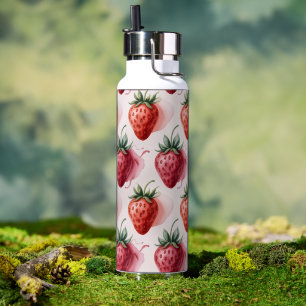Botella De Agua Fresas Vintage Boho Picnic de Verano