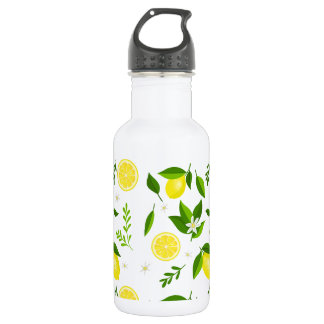 Botella De Agua Fresh lemons with flowers and leaves