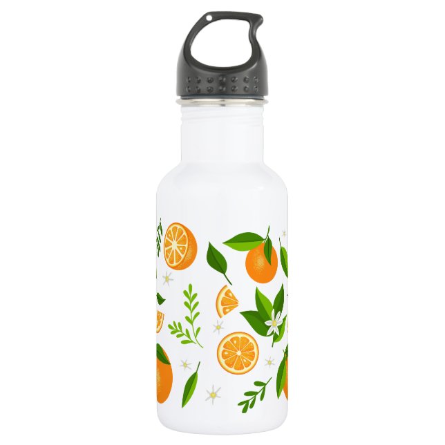 Botella De Agua Fresh oranges with flowers and leaves (Anverso)