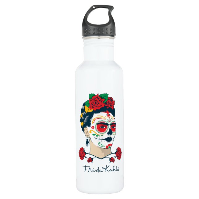 Botella De Agua Frida Kahlo | El Día de los Muertos (Anverso)