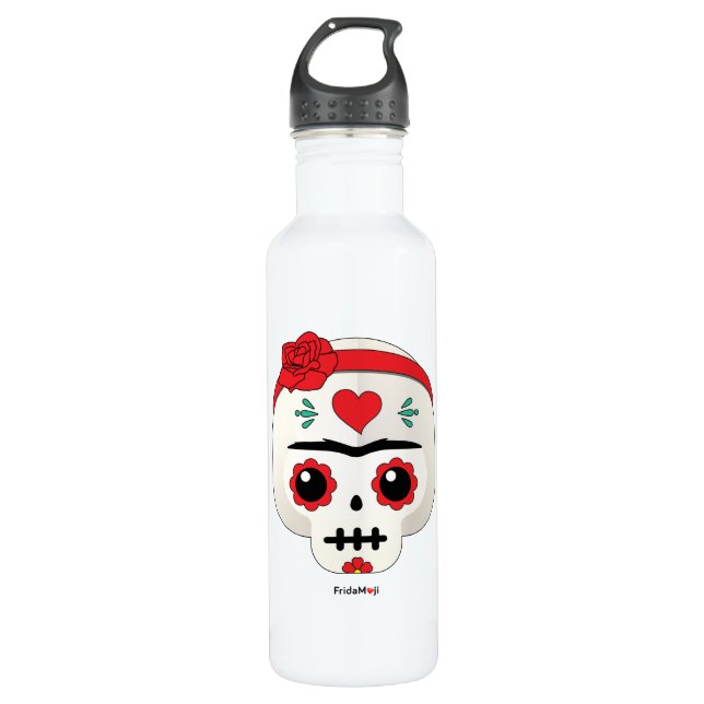 Botella De Agua Frida Kahlo | Frida Moji - Calavera azucarera (Anverso)