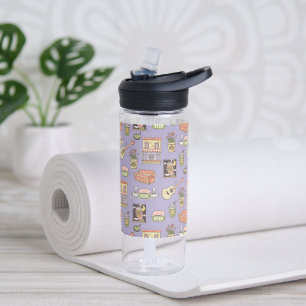 Botella De Agua FRIENDS™   Patrón de icono púrpura