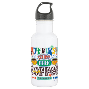 Botella De Agua FRIENDS™ Pero Primero Café Gráfico Vibrante