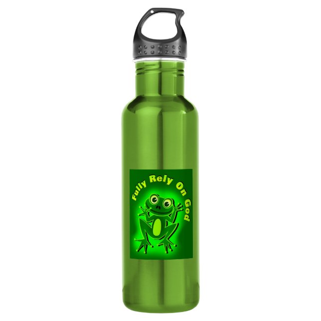 Botella De Agua FROG Confía plenamente en Dios (Anverso)