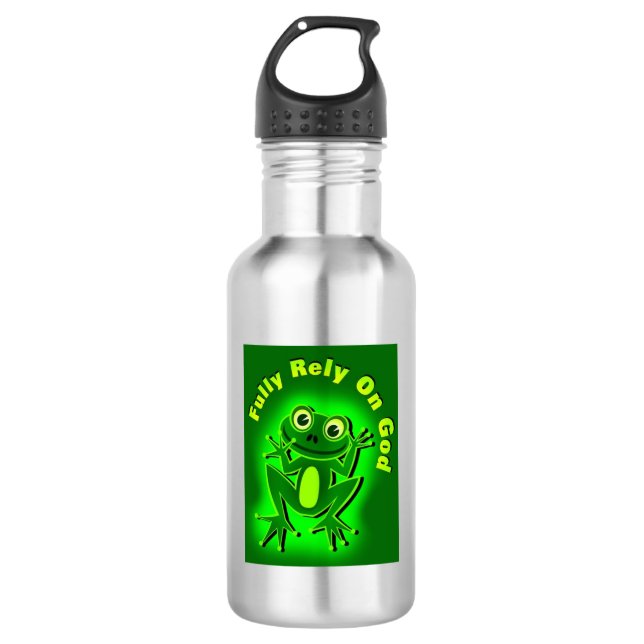Botella De Agua FROG Confía plenamente en Dios (Anverso)