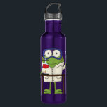 Botella De Agua Frog in the Science Lab<br><div class="desc">Una rana verde con gafas de seguridad y una bata blanca de laboratorio hace algunos experimentos en el laboratorio de Rana en camisetas de laboratorio,  tazas,  tarjetas,  pegatinas,  bolsas de té,  cadenas de claves,  imanes,  ornamentos y otros artículos de ciencia temática y regalos.</div>