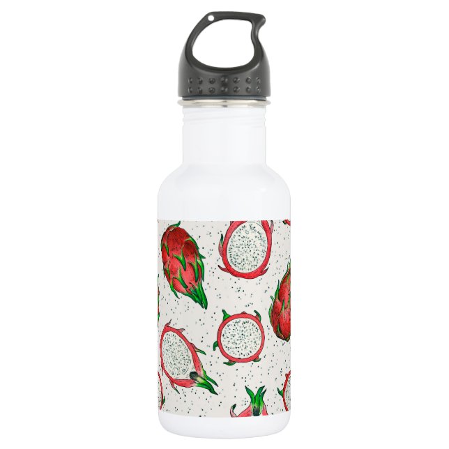 Botella De Agua Fruta del dragón rojo en blanco roto (Anverso)