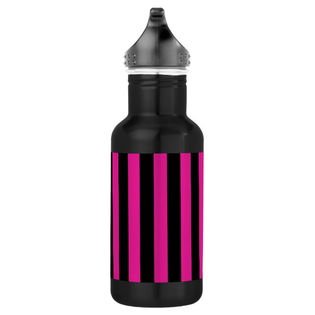 Botella De Agua Fuchsia y rayas de caramelo negro (Derecha)