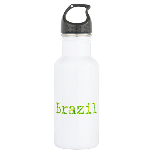 Botella De Agua Fuente verde y amarilla de Brasil (Anverso)