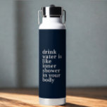 Botella De Agua Fuentes blancas de comillas personalizadas<br><div class="desc">Letra personalizada tipografía blanca Botella de agua. Tienes que editar tu nombre con esta botella de agua.</div>