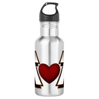 Botella De Agua Fuerte corazón Metalizado
