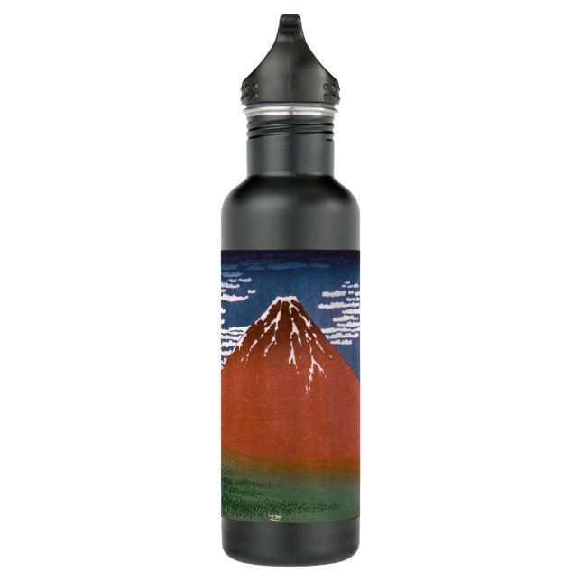 Botella De Agua Fuji Rojo, El Volcán Aka Fujiyama Katsushika Hokus (Derecha)