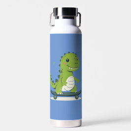 Botella De Agua Fun Skateboarding Dinosaur