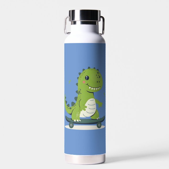 Botella De Agua Fun Skateboarding Dinosaur (Delantero)