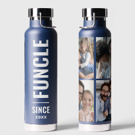 Botella De Agua Fundido | Divertido tío Personalizado Año 4 Collag