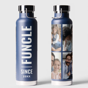 Botella De Agua Fundido   Divertido tío Personalizado Año 4 Collag