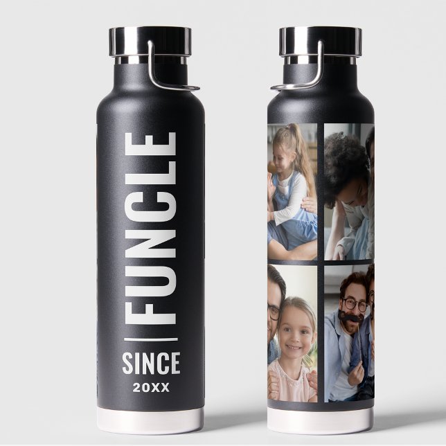 Botella De Agua Fundido | Divertido tío Personalizado Año 4 Foto N (Subido por el creador)