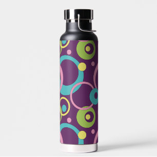 Botella De Agua Funky Purple Circles