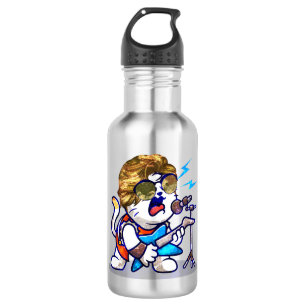 Botella De Agua Funky Rockstar Cat - Guay Music Lover Kitty
