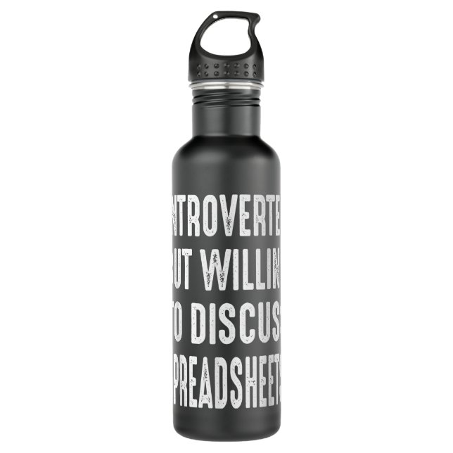 Botella De Agua Funny Accountant Introverted Willing To Discuss Sp (Anverso)