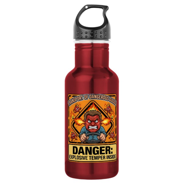 Botella De Agua Funny ADR Trucker water bottle | Explosive Temper (Anverso)