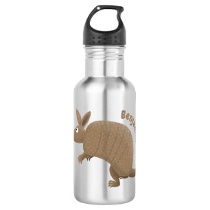 Botella De Agua Funny armadillo feliz personalizado ilustracion