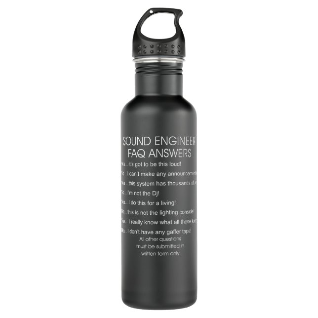Botella De Agua Funny Audio Engineer Definition Sound Technician G (Anverso)