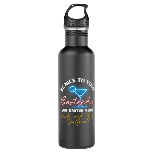 Botella De Agua Funny Badminton besa mi hielo (Anverso)