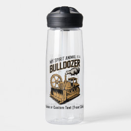 Botella De Agua Funny Bulldozer Minimalist Retro Spirit Animal 