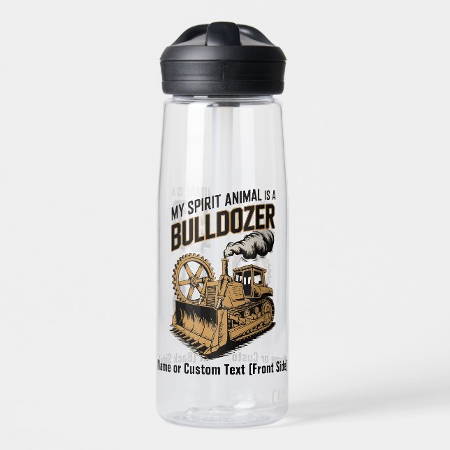 Botella De Agua Funny Bulldozer Minimalist Retro Spirit Animal  (Delante)