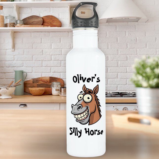 Botella De Agua Funny Cartoon Horse Head with Big Smile (Subido por el creador)