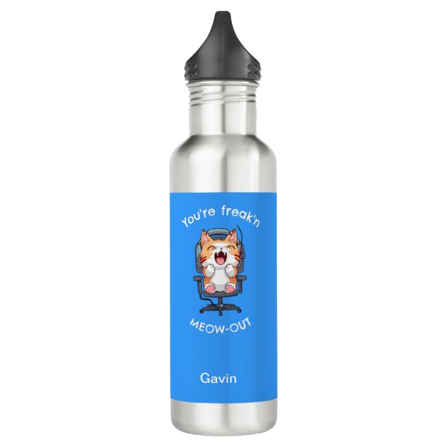 Botella De Agua Funny Cat Freak'n Meow Out (Izquierda)