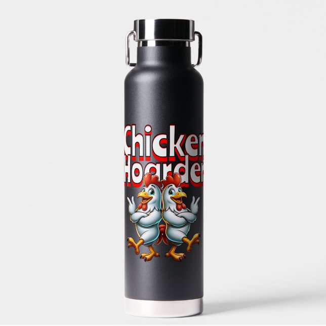 Botella De Agua Funny Chicken Hoarder Personalizado (Delantero)