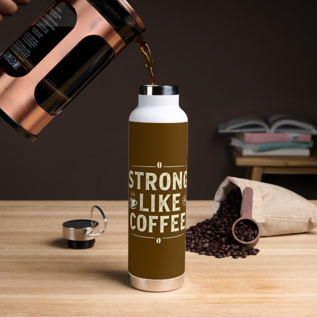 Botella De Agua Funny Coffee Lover Stainless Steel Bottle (Café (girado))
