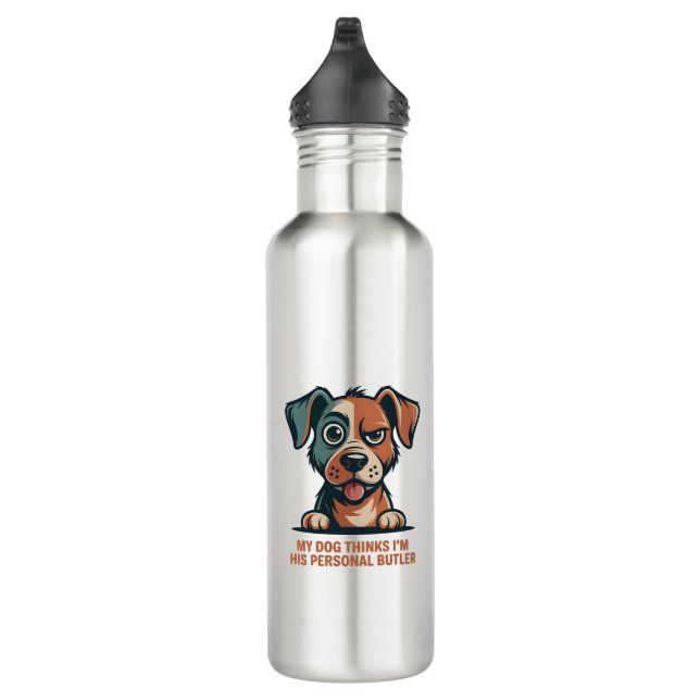 Botella De Agua Funny Dog Butler Quote Illustration (Derecha)