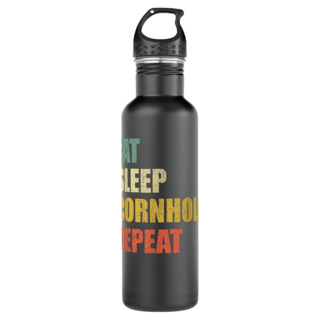 Botella De Agua Funny Eat Sleep Cornhole Repeat (Anverso)