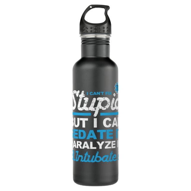 Botella De Agua Funny EMS design EMT enfermera paramédica Firefigh (Anverso)