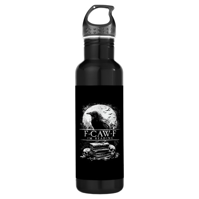 Botella De Agua Funny F-Caw-F Books Skulls Gothic (Anverso)