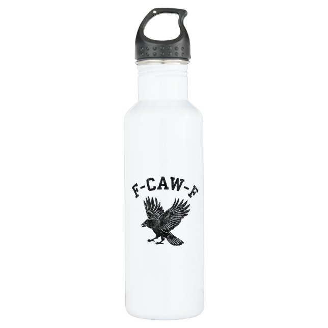 Botella De Agua Funny F-Caw-F Crow Aesthetic Style (Anverso)