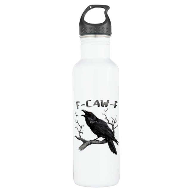 Botella De Agua Funny F-Caw-F Gothic Crow Humor Essential (Anverso)