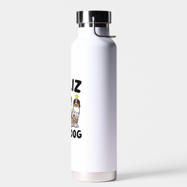 Botella De Agua Funny Feliz Navidog Australian Shepherd lover (Izquierdo)