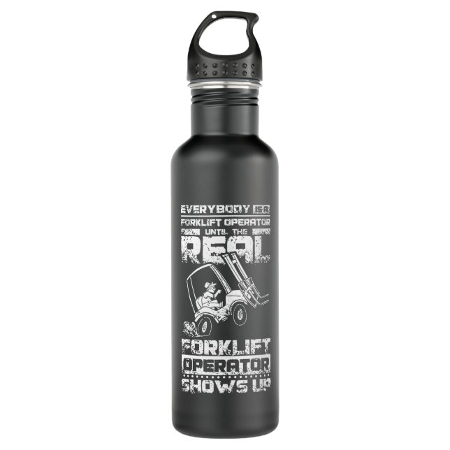 Botella De Agua Funny Forklift Operator (Anverso)