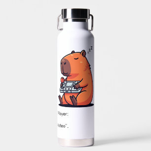 Botella De Agua Funny Gaming Thermos – Capybara Retro Style