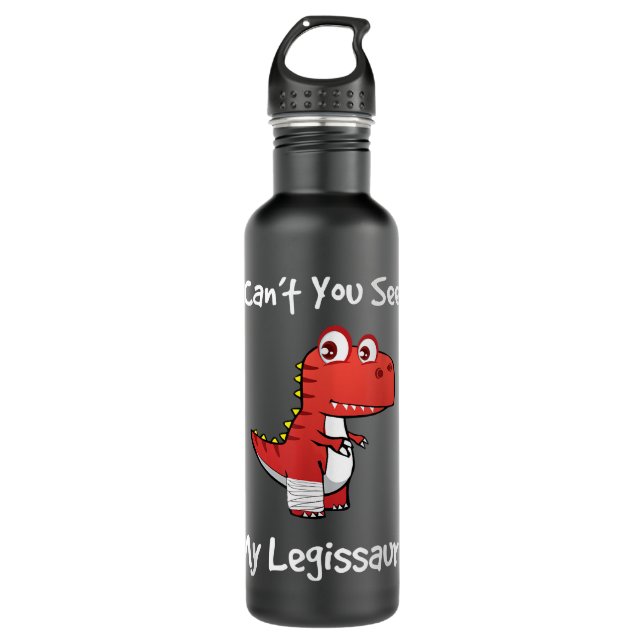 Botella De Agua Funny Get Well Broken Leg Gift Dinosaur with a Cas (Anverso)
