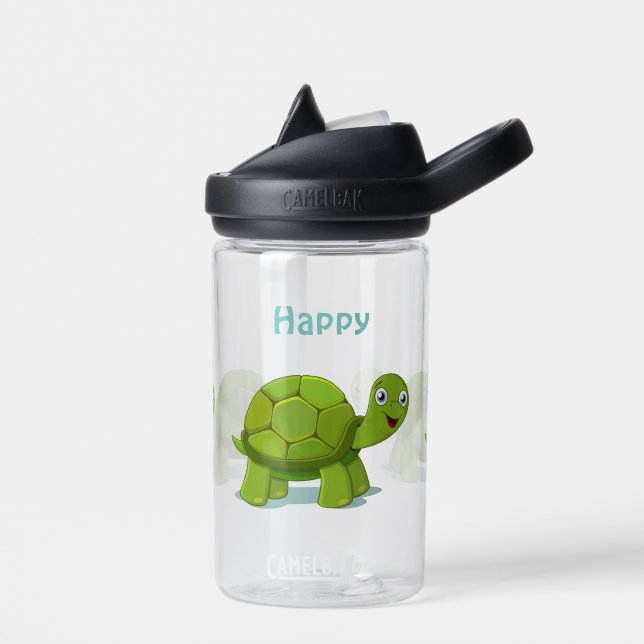 Botella De Agua Funny Happy Tortoise Personalizado (Izquierdo)